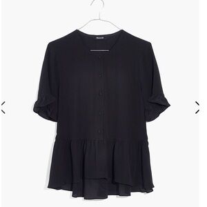 Madewell - Silk Studio Ruffle-Hem Top